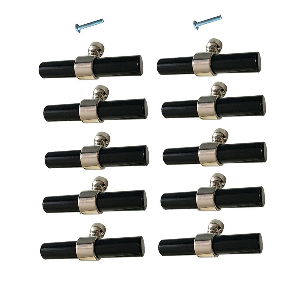 10xAcrylic Rod Bar Door Handles Drawer Cabinet Pull Knob Brushed Chrome 81mm
