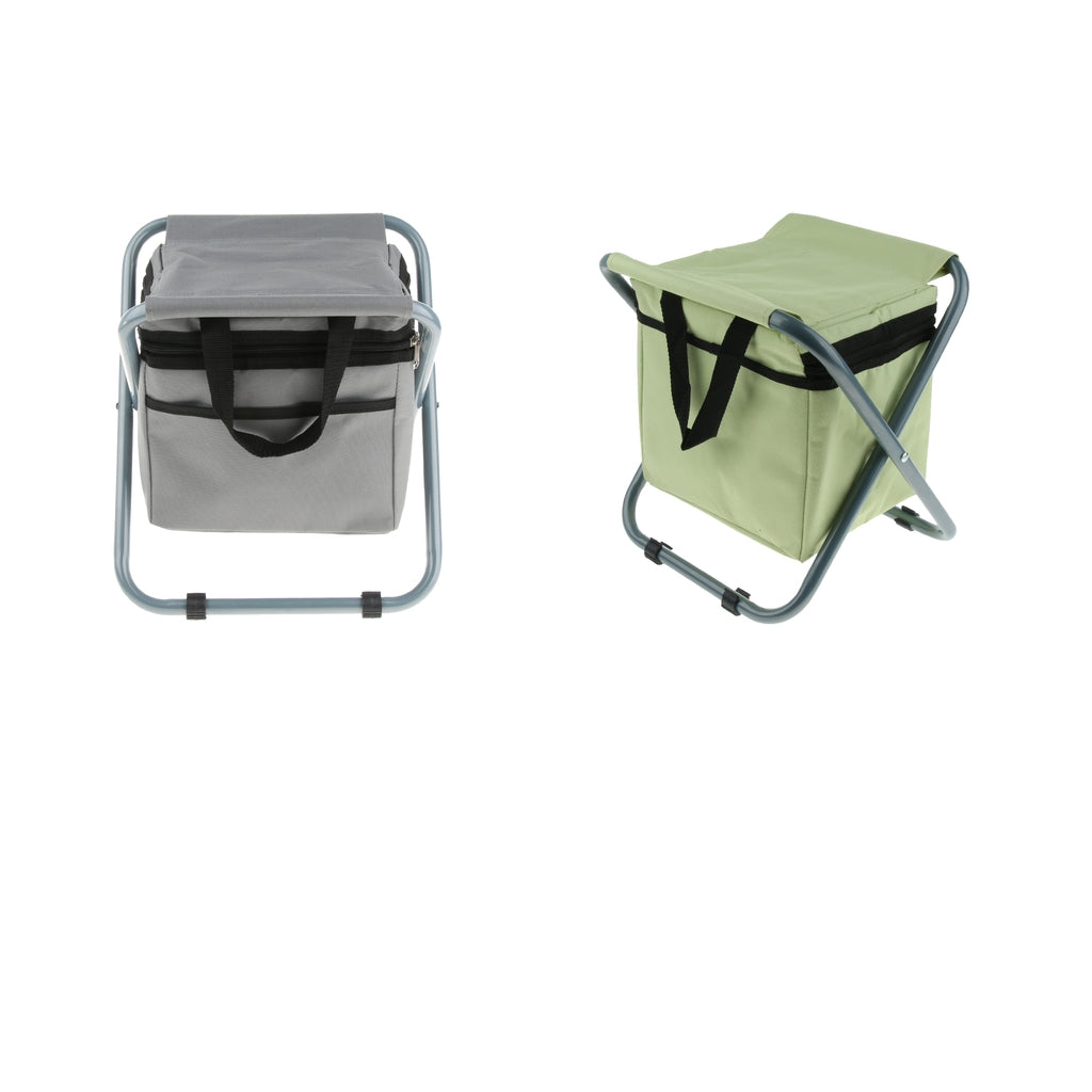 2PCS Folding Camping Stool Seat Backpack with Cooler Bag for Fishing Travel