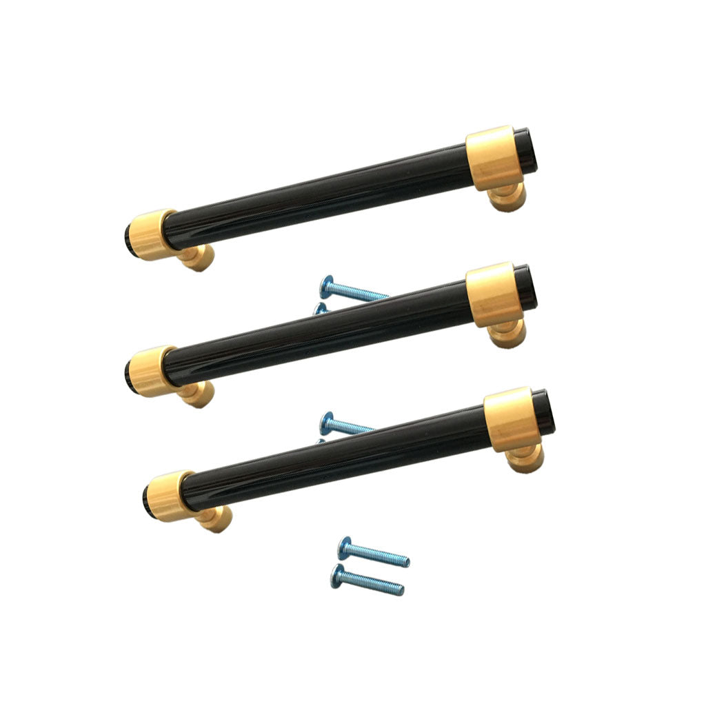 3xAcrylic Rod Bar Door Handles Drawer Cabinet Pull Knob Brushed Black 153mm
