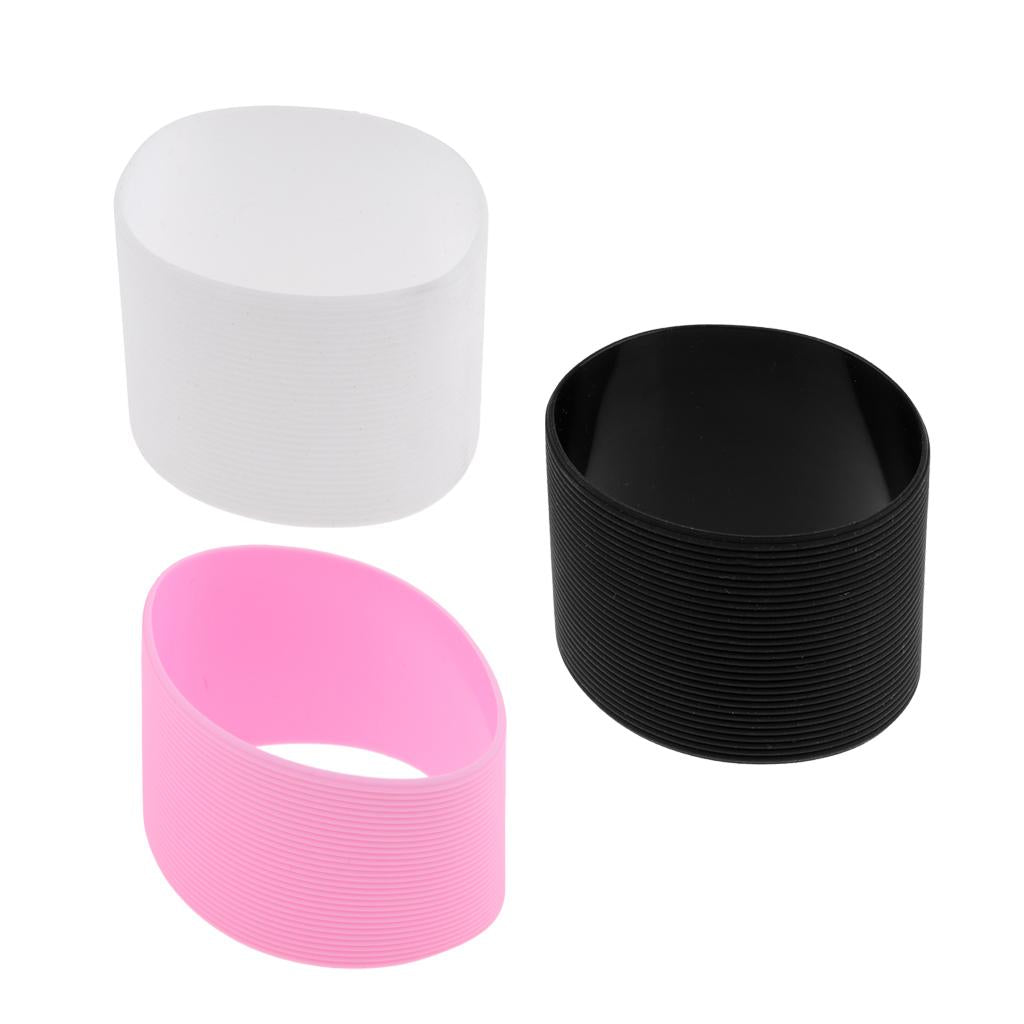 3PCS Outdoor Silicone Round Non-slip Water Bottle Mug Cup Sleeve Cover