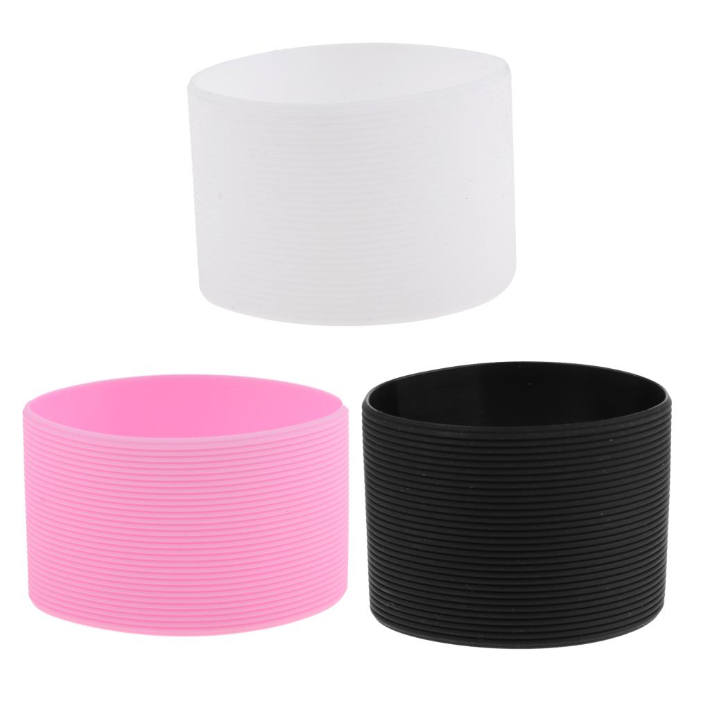 3PCS Outdoor Silicone Round Non-slip Water Bottle Mug Cup Sleeve Cover