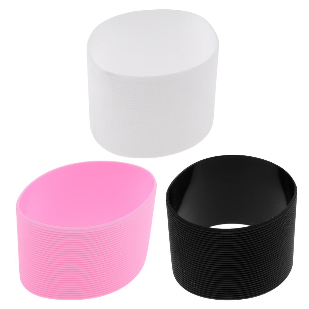 3PCS Outdoor Silicone Round Non-slip Water Bottle Mug Cup Sleeve Cover