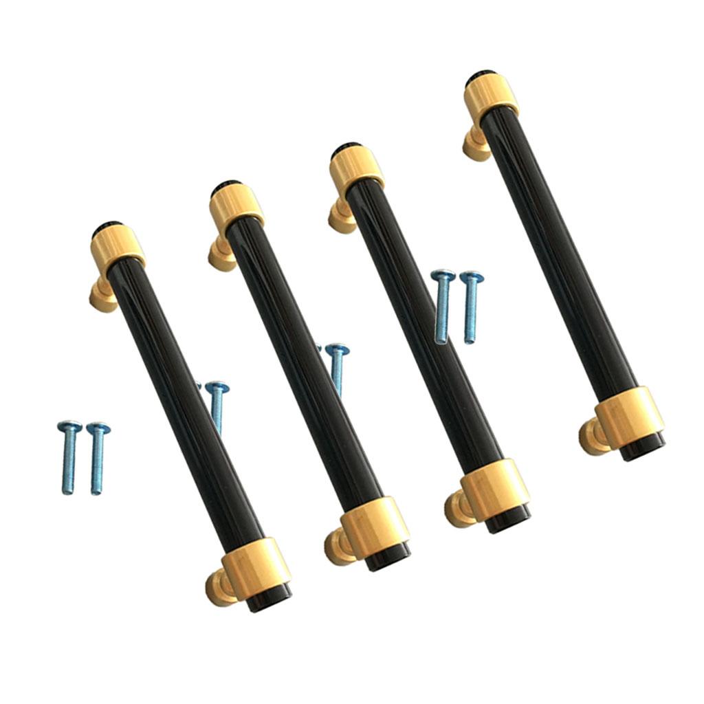 4xAcrylic Rod Bar Door Handles Drawer Cabinet Pull Knob Brushed Black 153mm