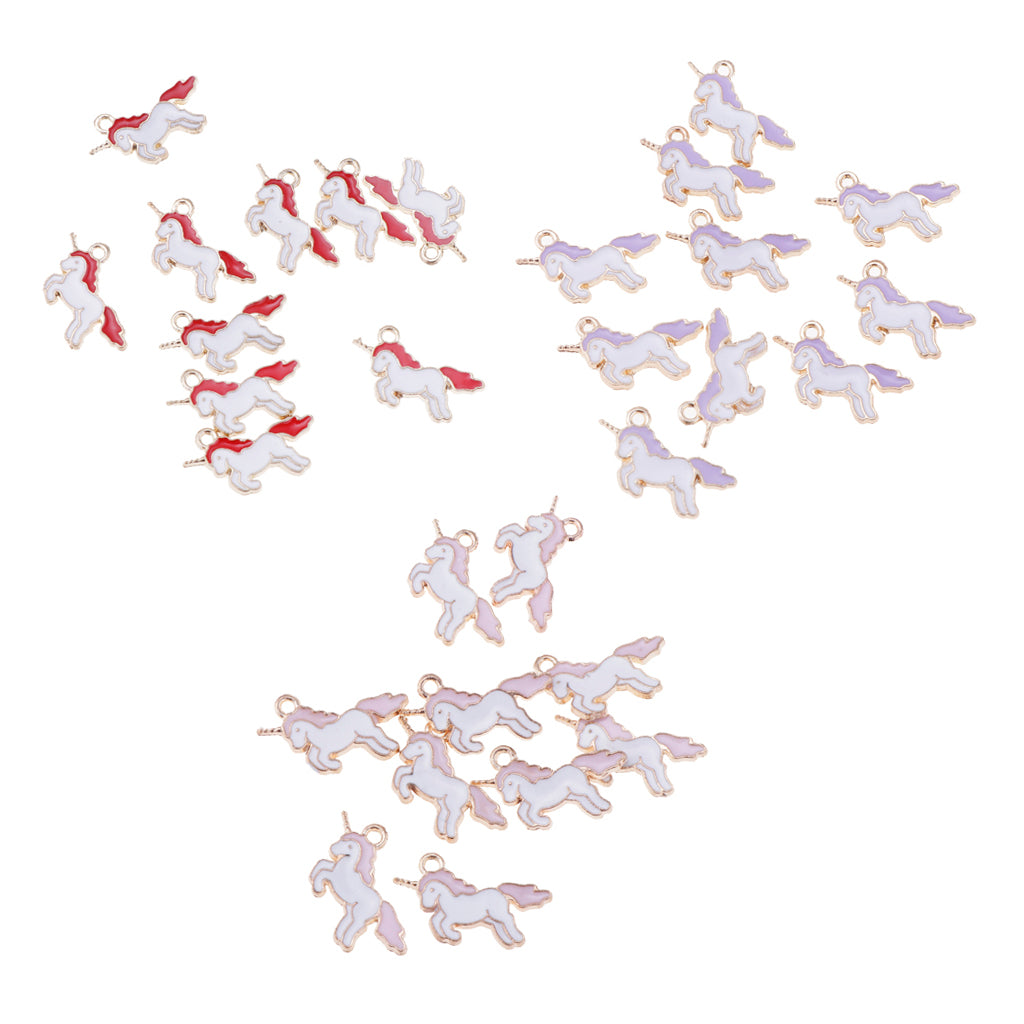 30 Pieces Cute Unicorn Charms Pendant Findings Beads Jewelry Making Crafts