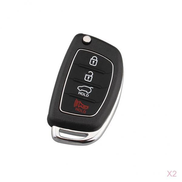 2PCS 4B Remote Fob Key Case & Blade For Hyundai i10 i20 i30 i35 i40 Genesis