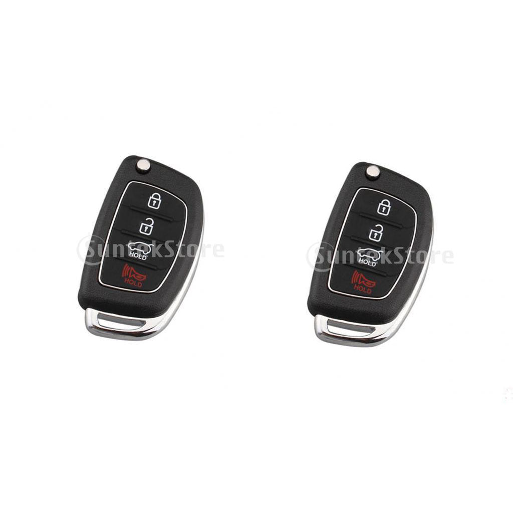 2PCS 4B Remote Fob Key Case & Blade For Hyundai i10 i20 i30 i35 i40 Genesis