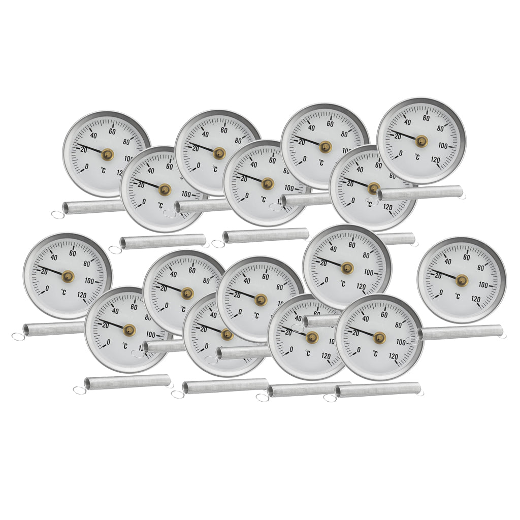 20PCS 63mm Clip-on Pipe Thermometer Temperature Gauge With Spring