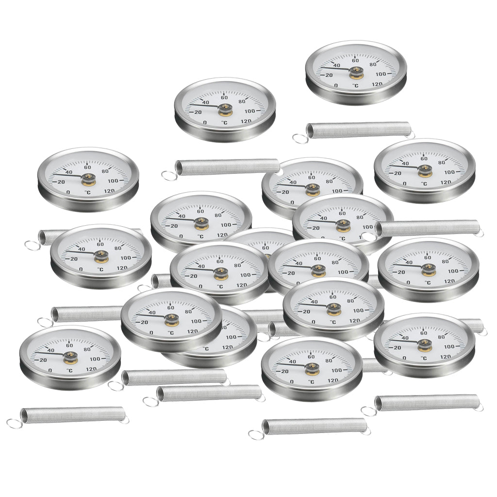 20PCS 63mm Clip-on Pipe Thermometer Temperature Gauge With Spring