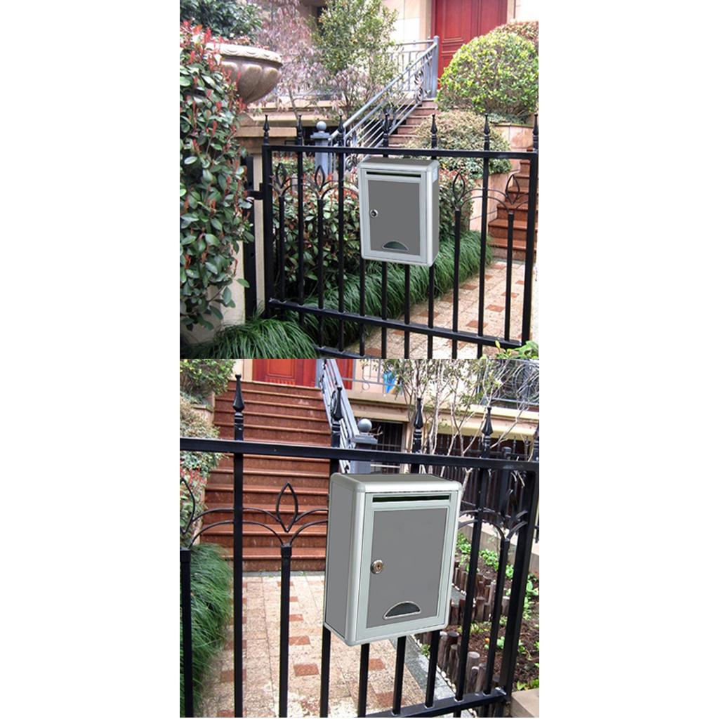 2xOutdoor Security Locking Mailbox Letter Box Suggestion Box Newspaper Box