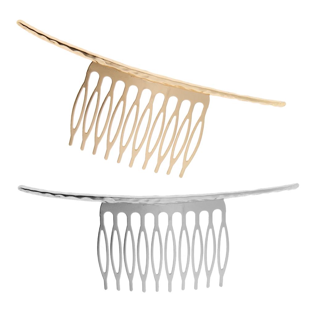 2x Retro Blank Metal Hair Comb Clips for Wedding Bridal Hair Accessories