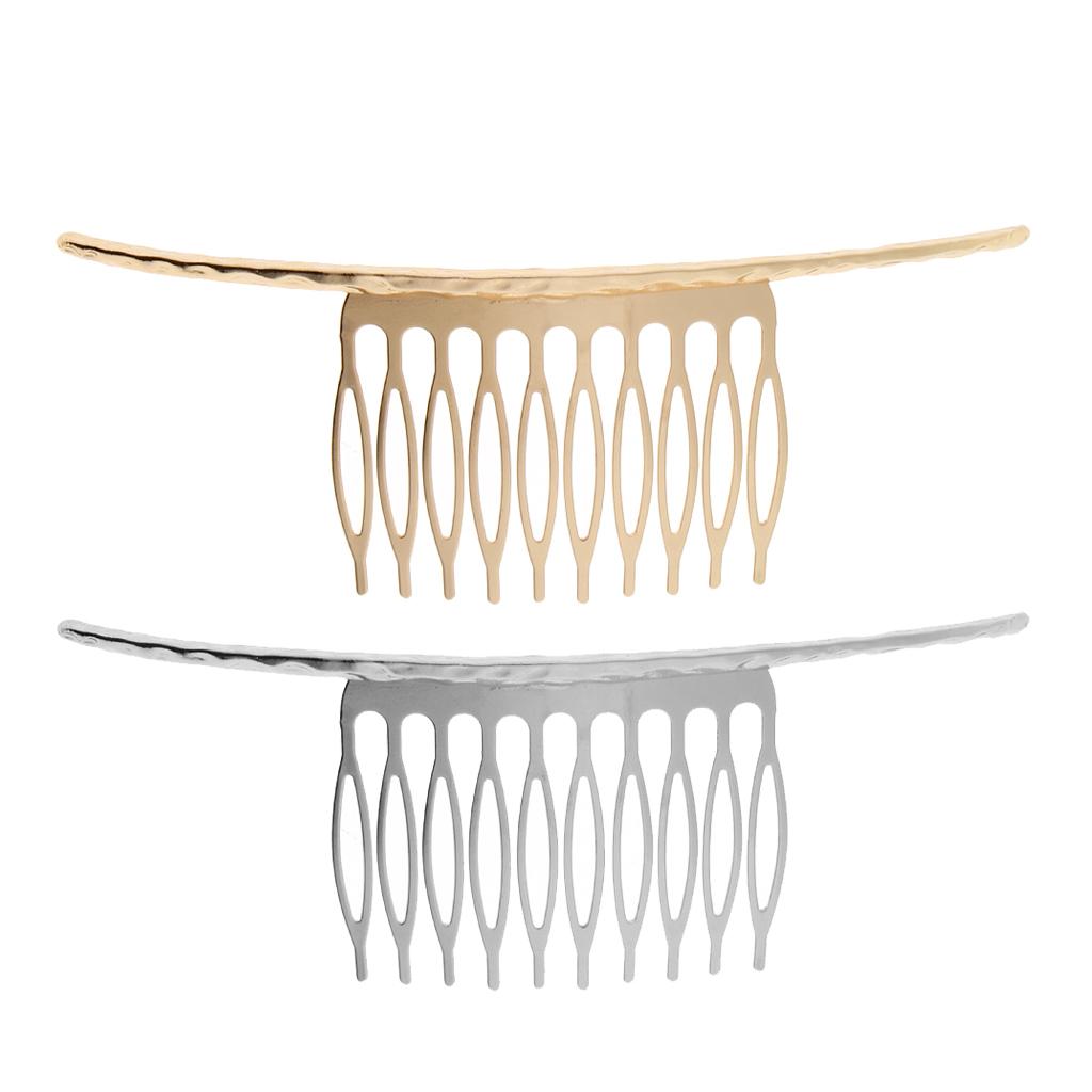 2x Retro Blank Metal Hair Comb Clips for Wedding Bridal Hair Accessories