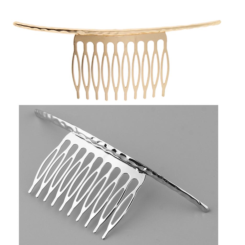 2x Retro Blank Metal Hair Comb Clips for Wedding Bridal Hair Accessories
