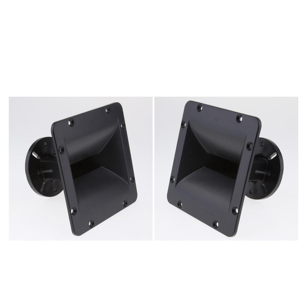 2pcs 6.3x6.3in Throat Wide Dispersion Horn Tweeter Home Speaker Flat Tweeter