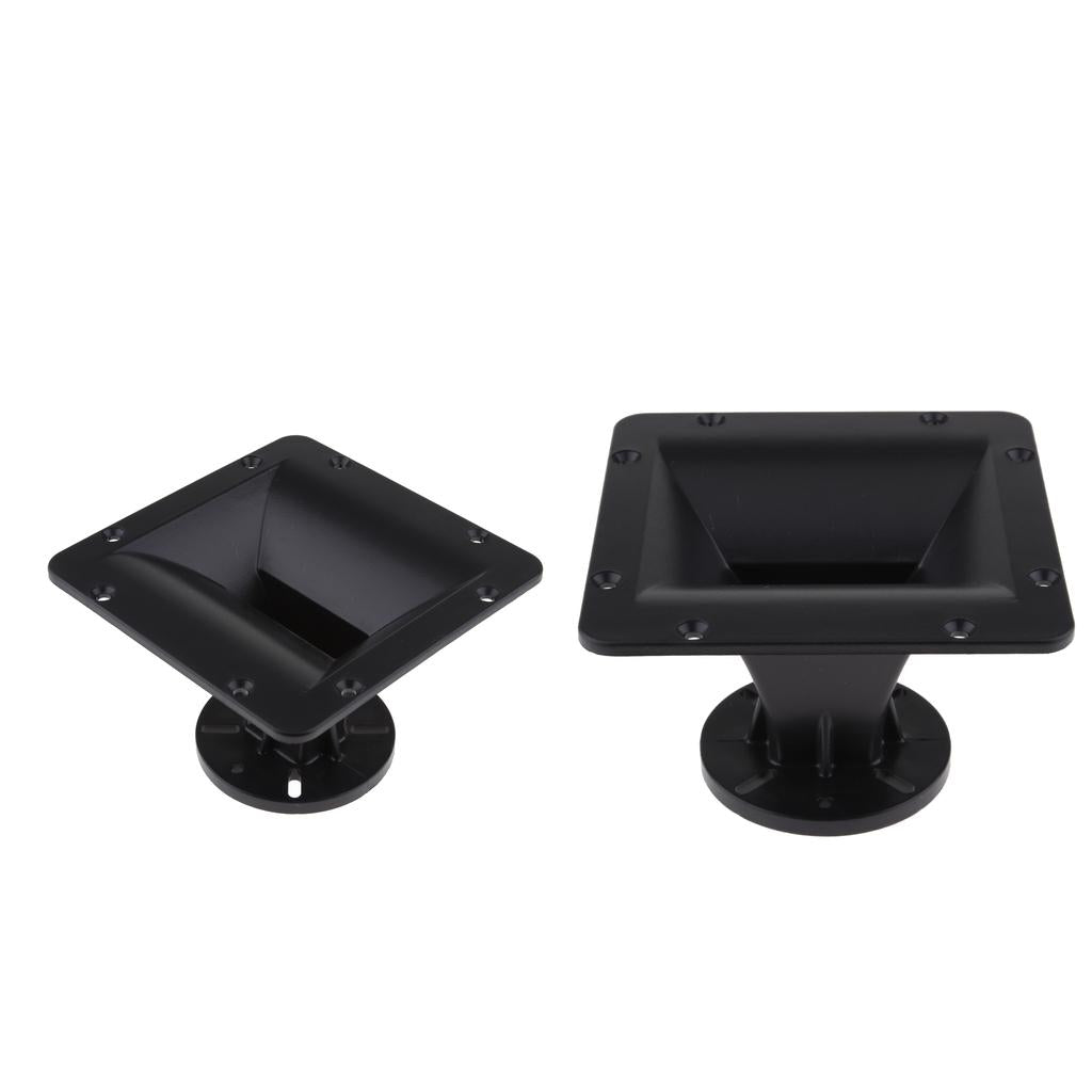 2pcs 6.3x6.3in Throat Wide Dispersion Horn Tweeter Home Speaker Flat Tweeter