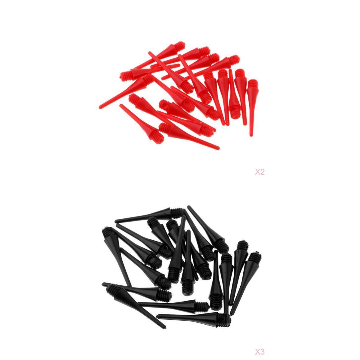 100Pcs Soft Nylon Tips Points Replacement for Electronic Dart 22mm Red Black