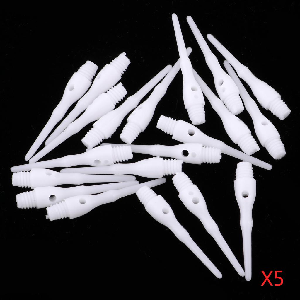 100 Pieces Soft Nylon Tips Points Replacement for Electronic Dart 27mm White