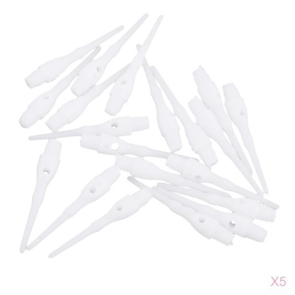 100 Pieces Soft Nylon Tips Points Replacement for Electronic Dart 27mm White