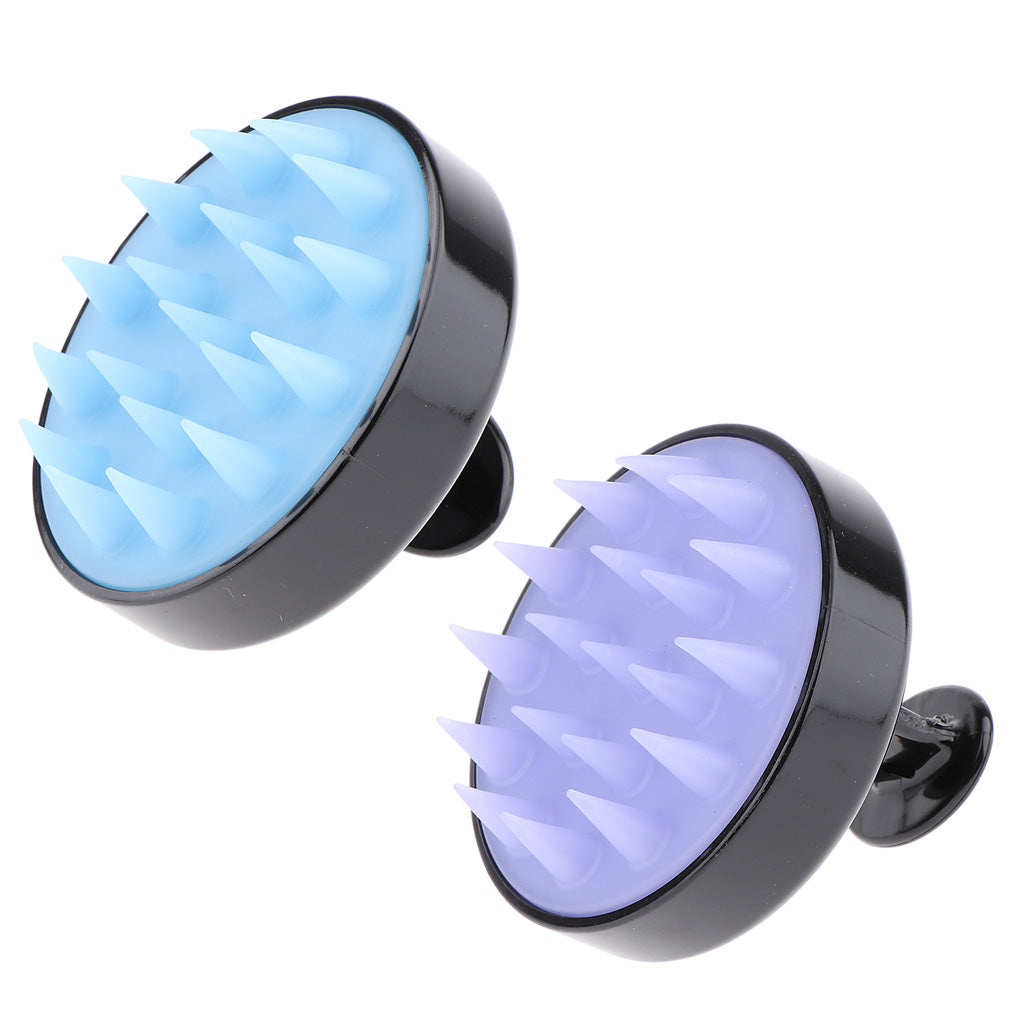 2x Soft Silicone Shower Shampoo Body Wash Dandruff Brush Hair Scalp Massager
