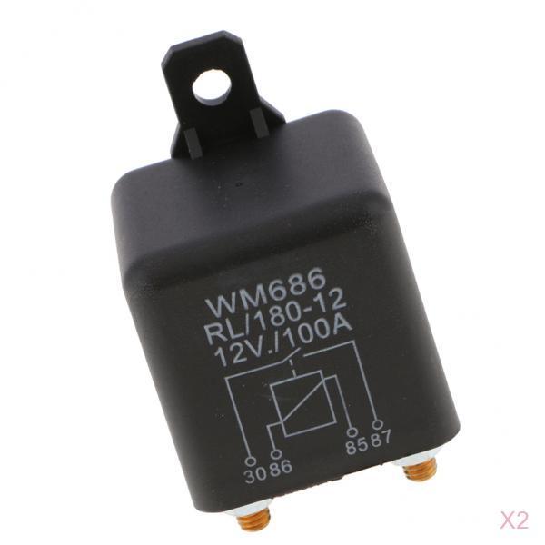 2 Piece Auto 4 Pin Starter Relay Switch Circuit Control 12V 100A
