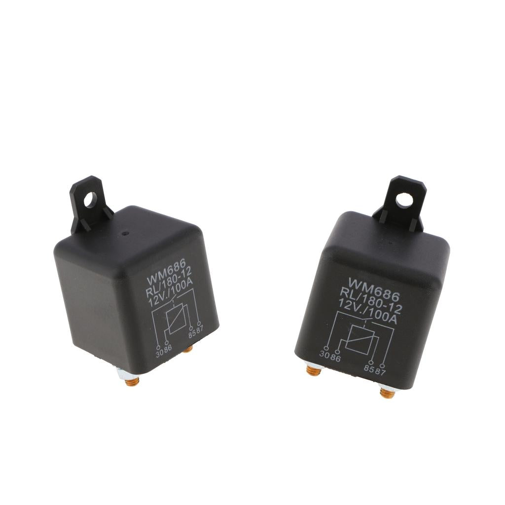 2 Piece Auto 4 Pin Starter Relay Switch Circuit Control 12V 100A