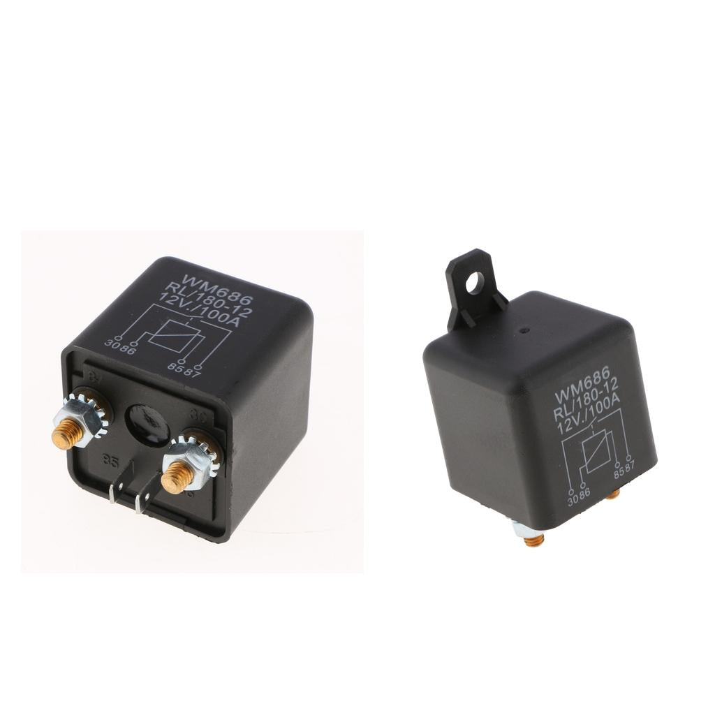 2 Piece Auto 4 Pin Starter Relay Switch Circuit Control 12V 100A