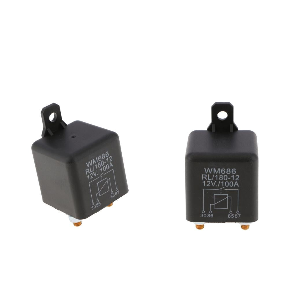2 Piece Auto 4 Pin Starter Relay Switch Circuit Control 12V 100A