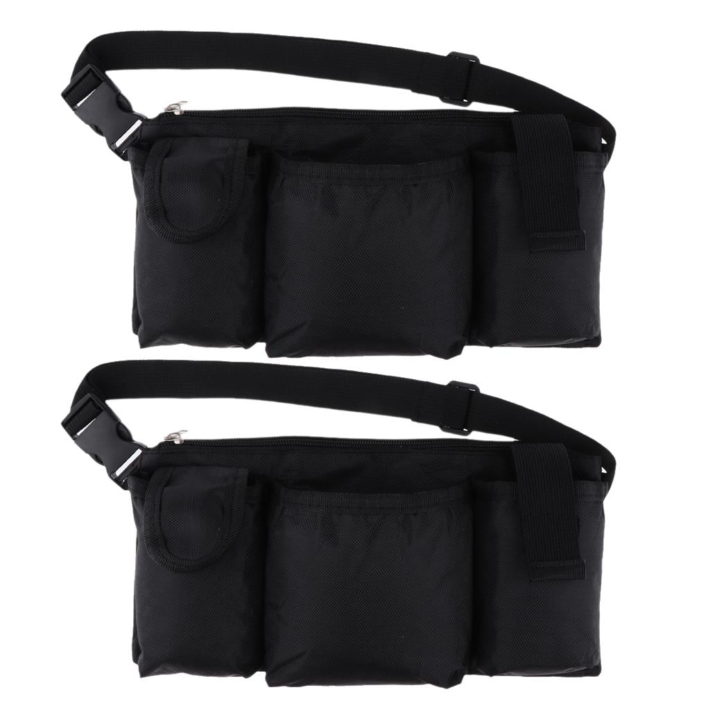 2x Tool Waist Bag Belt Heavy Duty Oxford Tool Apron with 4 Pockets