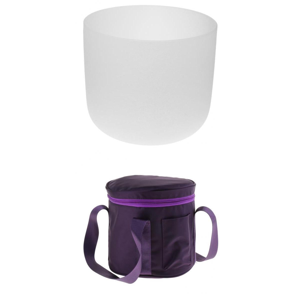 8 Inch Crystal Singing Bowl C Note white+Thicken Singing Bowl Carry Bag Case