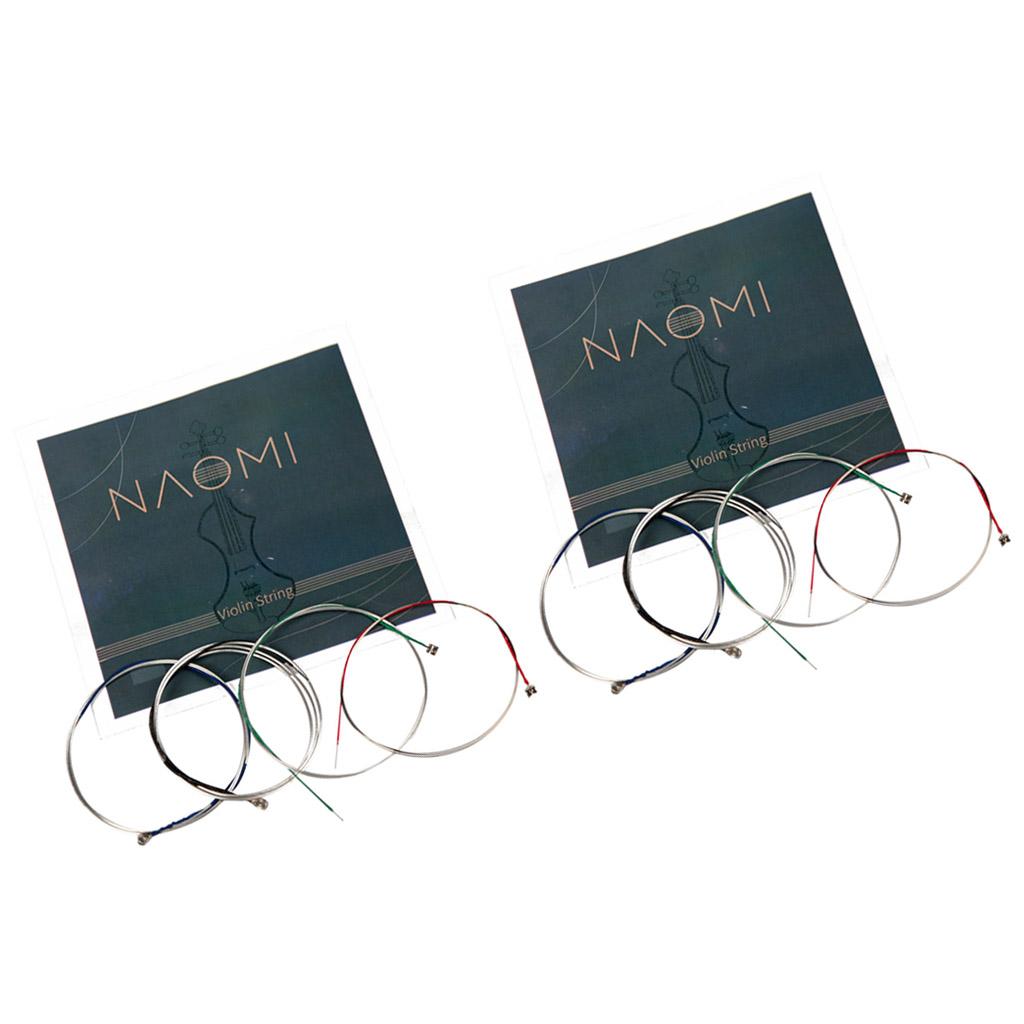 2 Set 4/4 3/4 Size Violin Nickel Strings for Violin Parts Accessory