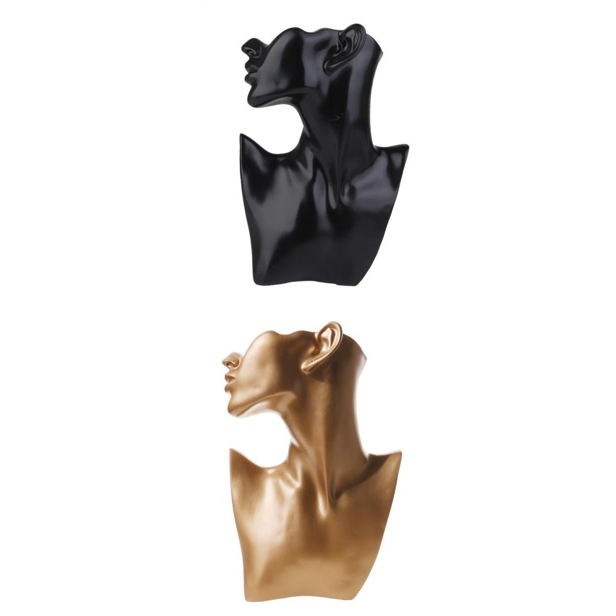 2pcs Resin Mannequin Bust Jewelry Necklace Earring Display Showcase Standing