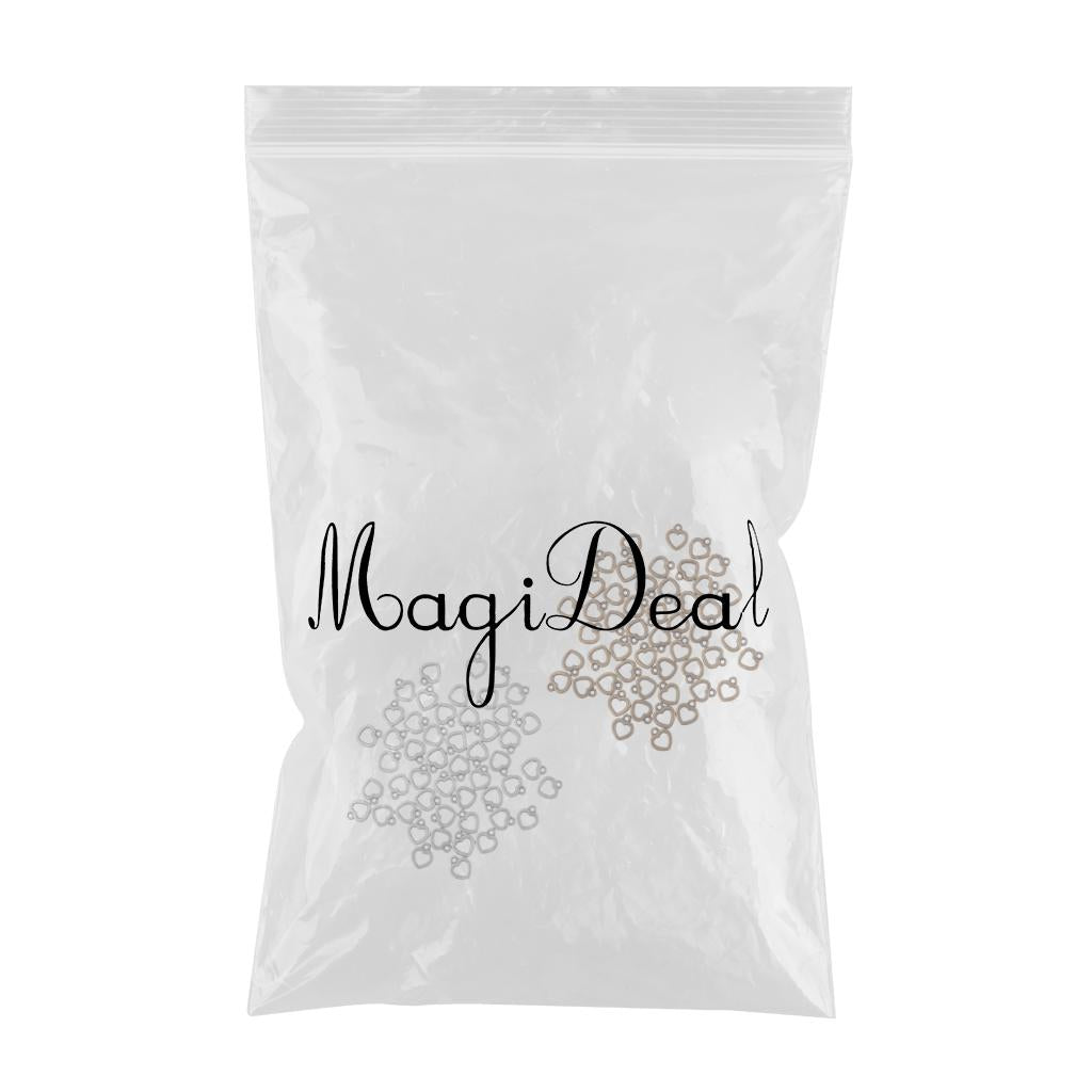 100 Pieces Hollow Mini Heart Charms DIY Crafts Necklace Earring Findings