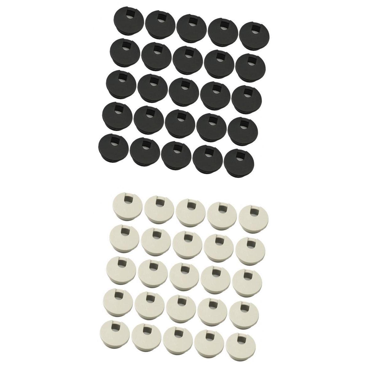 40x Computer Desk Table Grommet Cable Port Round Wire Hole Cover 35mm