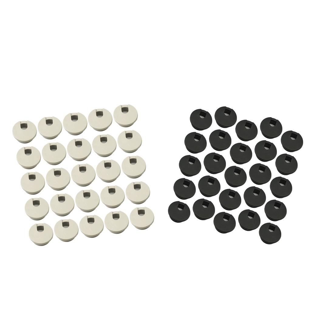 40x Computer Desk Table Grommet Cable Port Round Wire Hole Cover 35mm