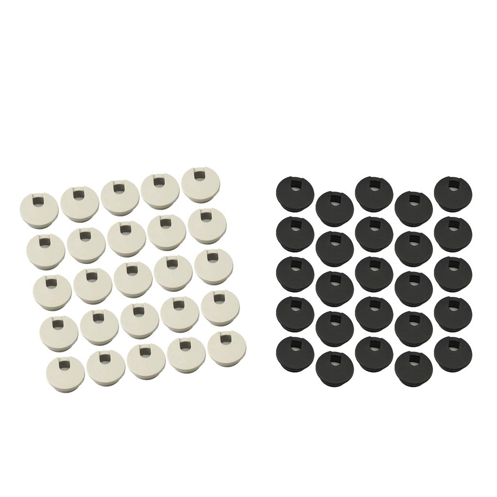 40x Computer Desk Table Grommet Cable Port Round Wire Hole Cover 35mm