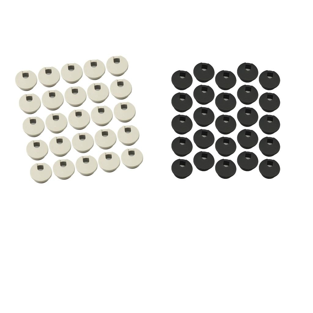 40x Computer Desk Table Grommet Cable Port Round Wire Hole Cover 35mm