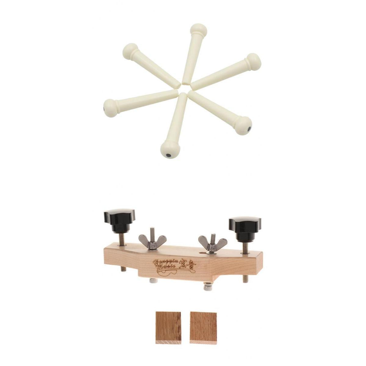 6 Pieces Bridge Pins with Guitar Bridge Clamp Set for Acoustic Guitar Parts