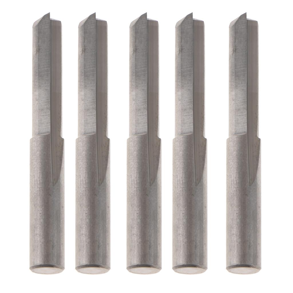 5PCS 6mm Shank Double Flutes CNC Router Bits Straight Engraving Cutters 22mm