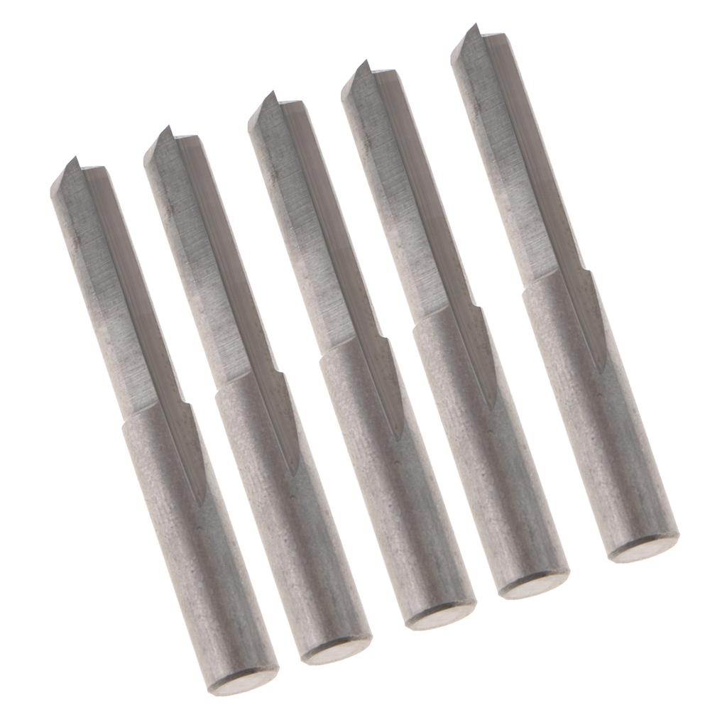 5PCS 6mm Shank Double Flutes CNC Router Bits Straight Engraving Cutters 22mm
