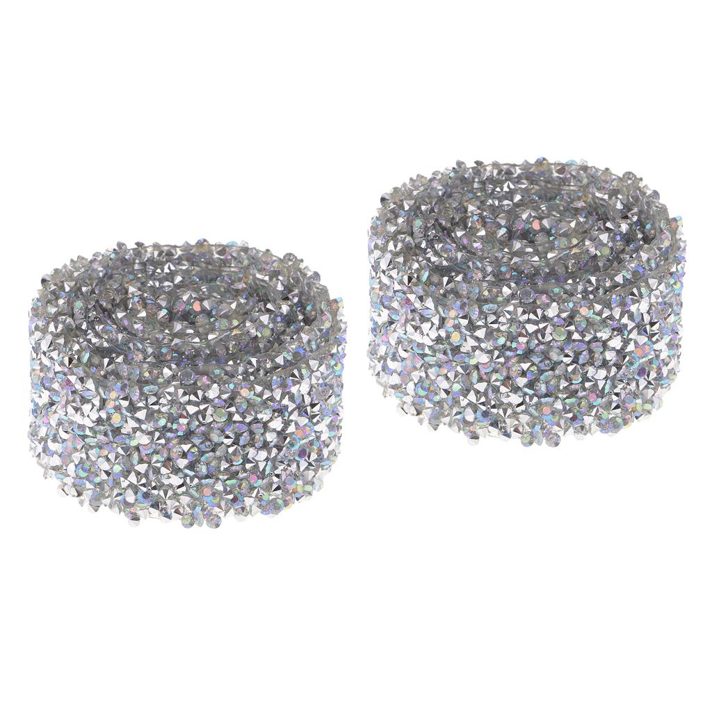 2pcs 1 Yard 30mm Rhinestone Applique Iron on Trim Wedding Belt Sash Dress