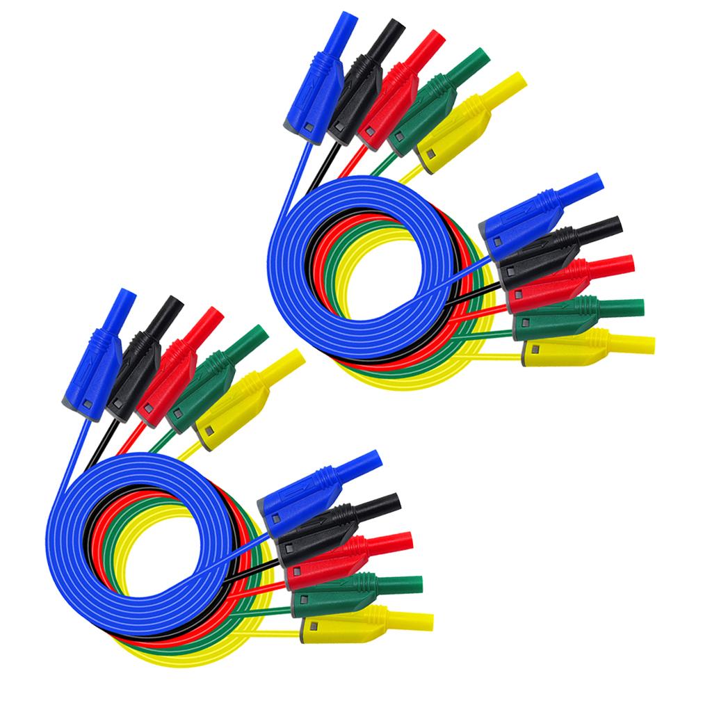 10X Stackable 4mm Banana to Banana Plug Socket Test Lead 14awg Silicone Wire