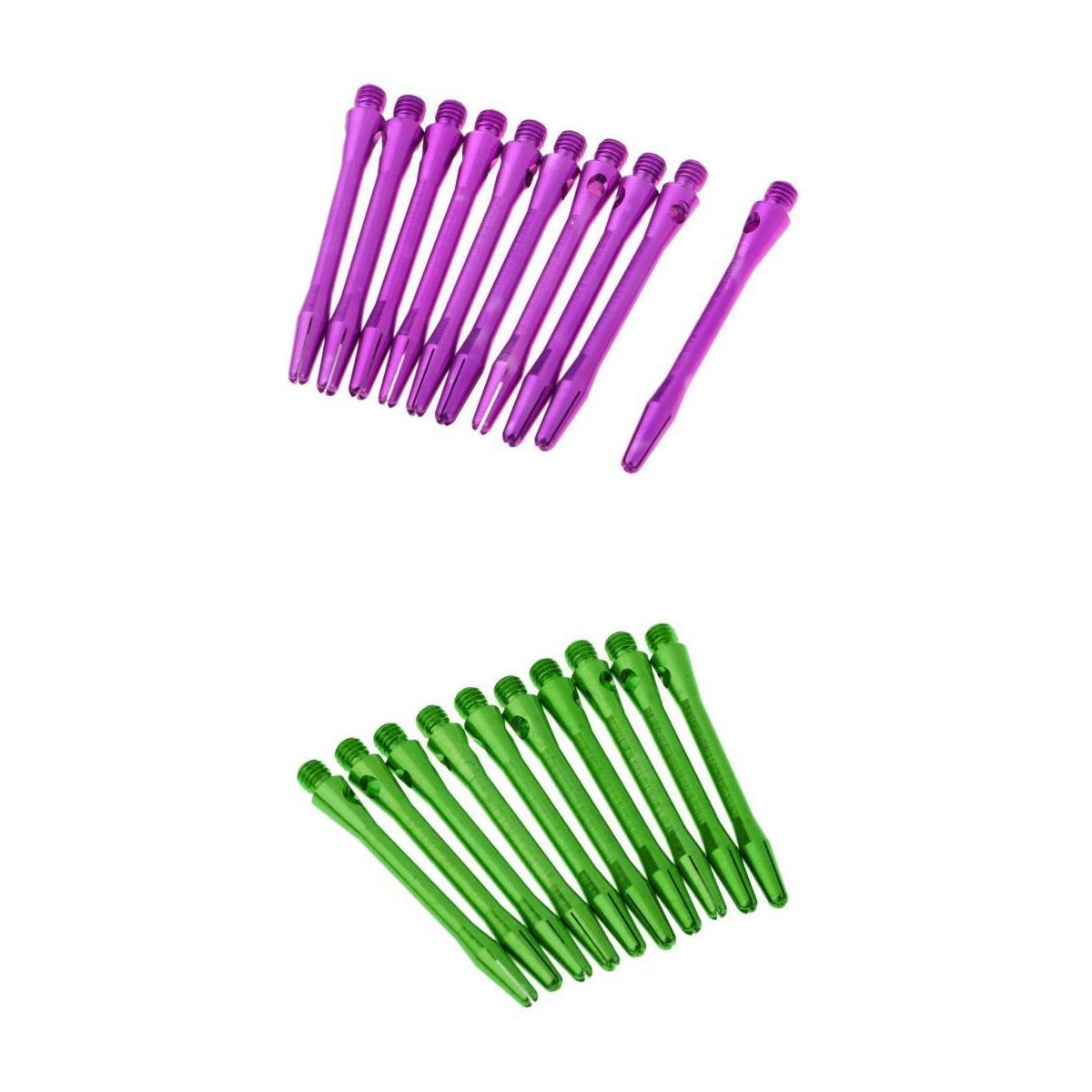 20 Pieces Universal Aluminum Alloy 2BA Dart Stems Medium Green & Purple