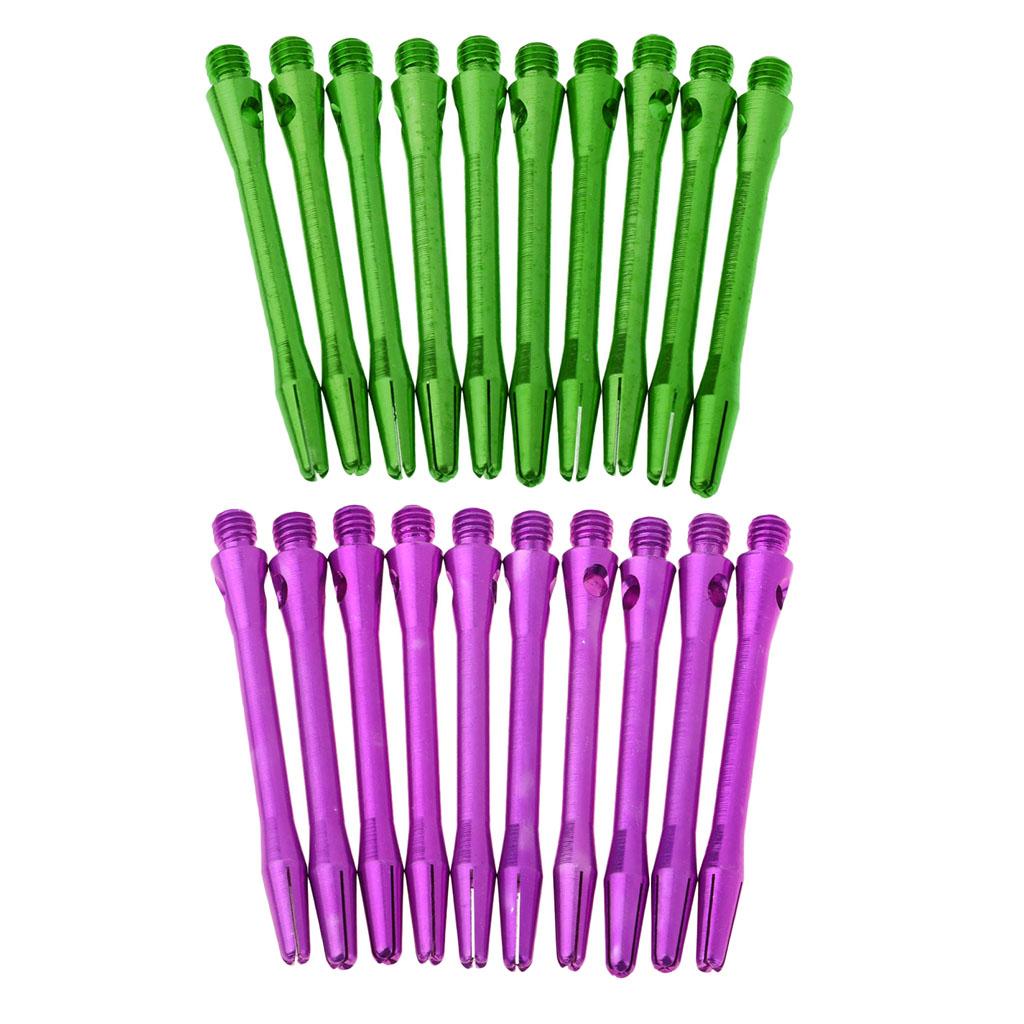 20 Pieces Universal Aluminum Alloy 2BA Dart Stems Medium Green & Purple