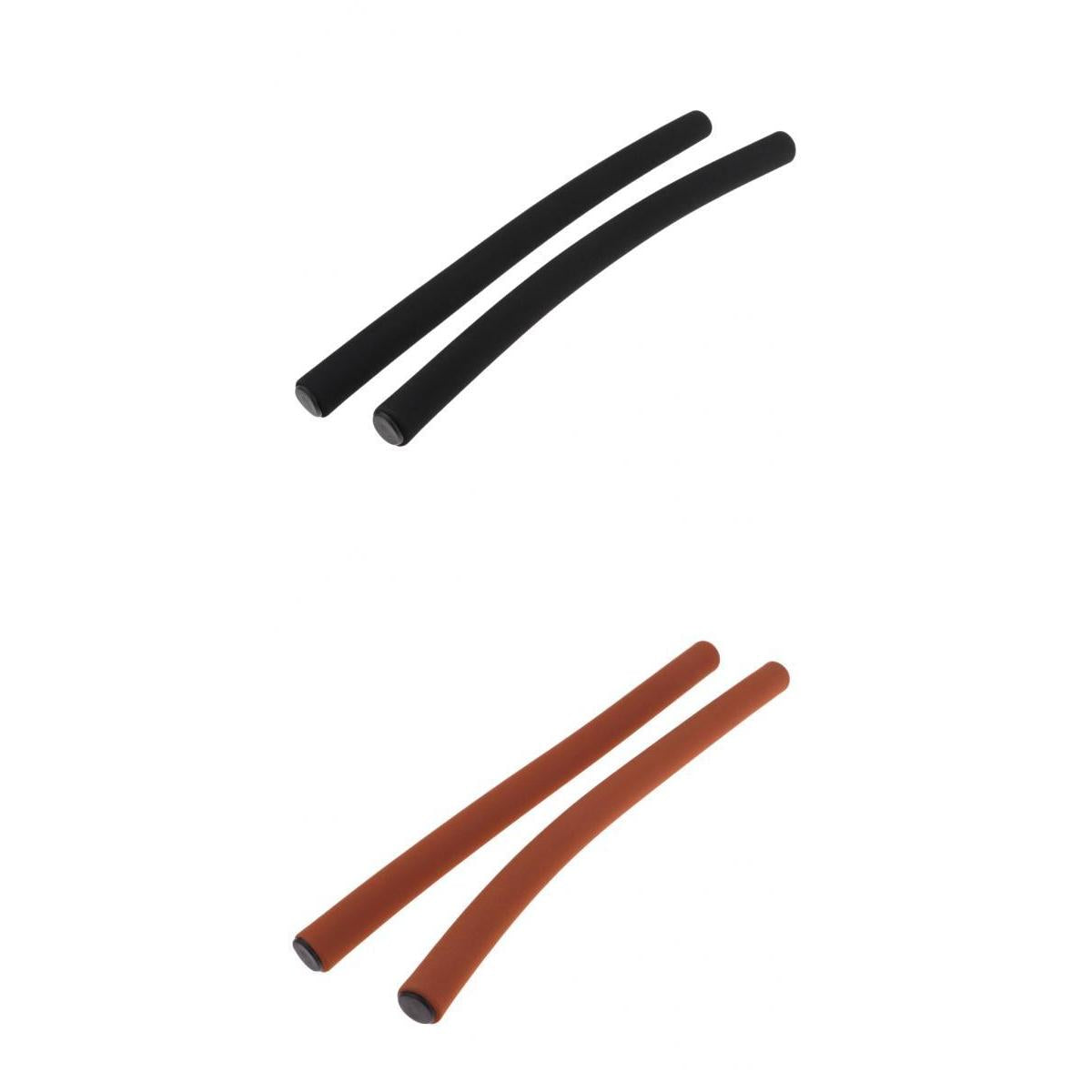 2 Pairs Foamed Silicone Bicycle Handlebar Grips Matte Black & Matte Brown