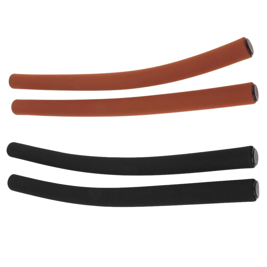 2 Pairs Foamed Silicone Bicycle Handlebar Grips Matte Black & Matte Brown