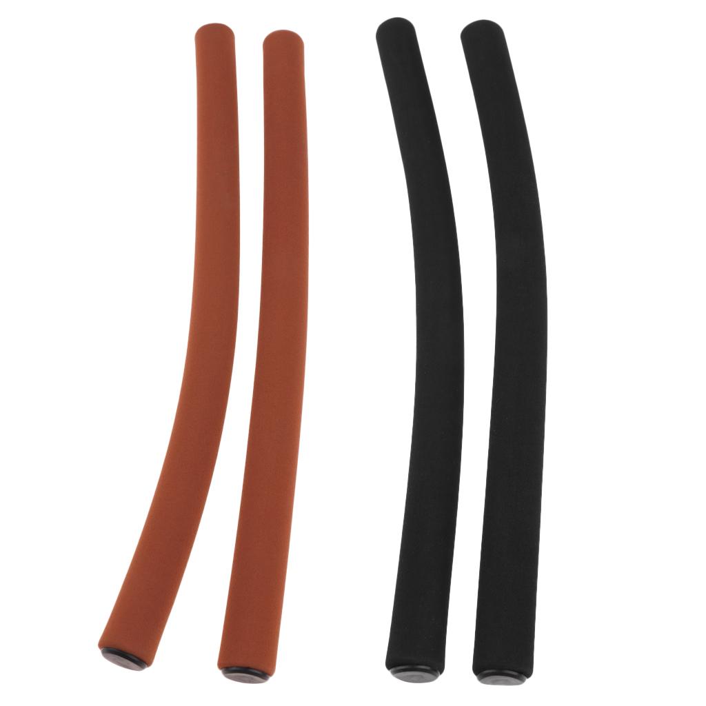 2 Pairs Foamed Silicone Bicycle Handlebar Grips Matte Black & Matte Brown