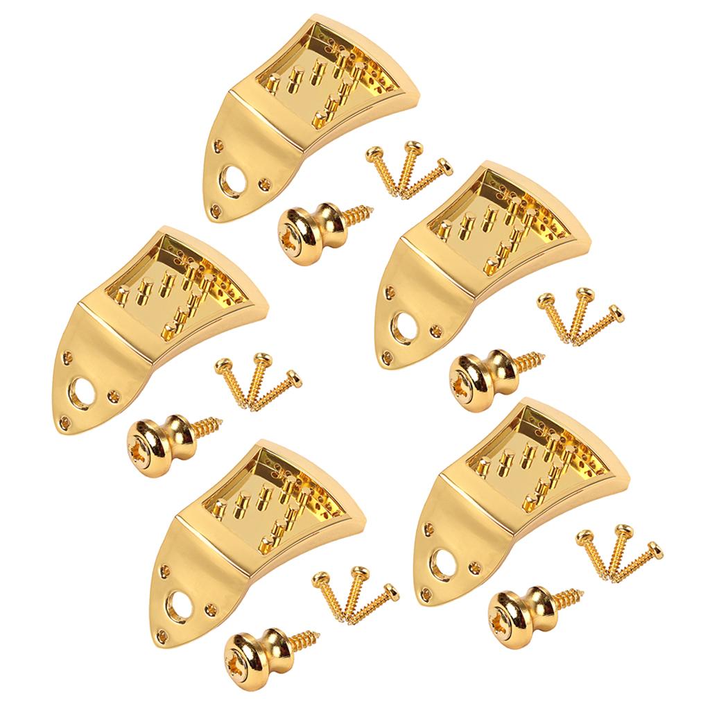 1 Pack Triangle 8 Strings Mandolin Tailpiece with Strap Buttons Screws
