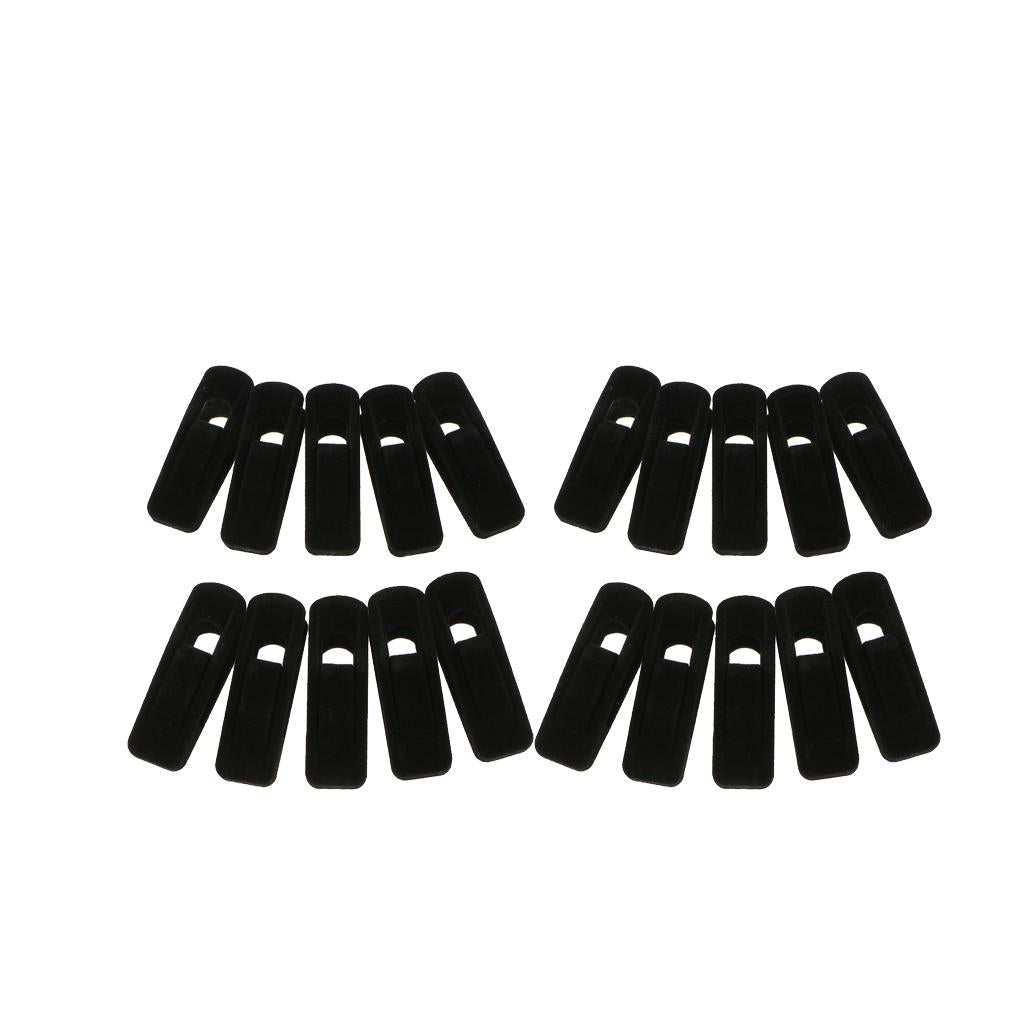 20pcs Flocked Clothes Velvet Clips/Clothespins/Clothing Clamps Black