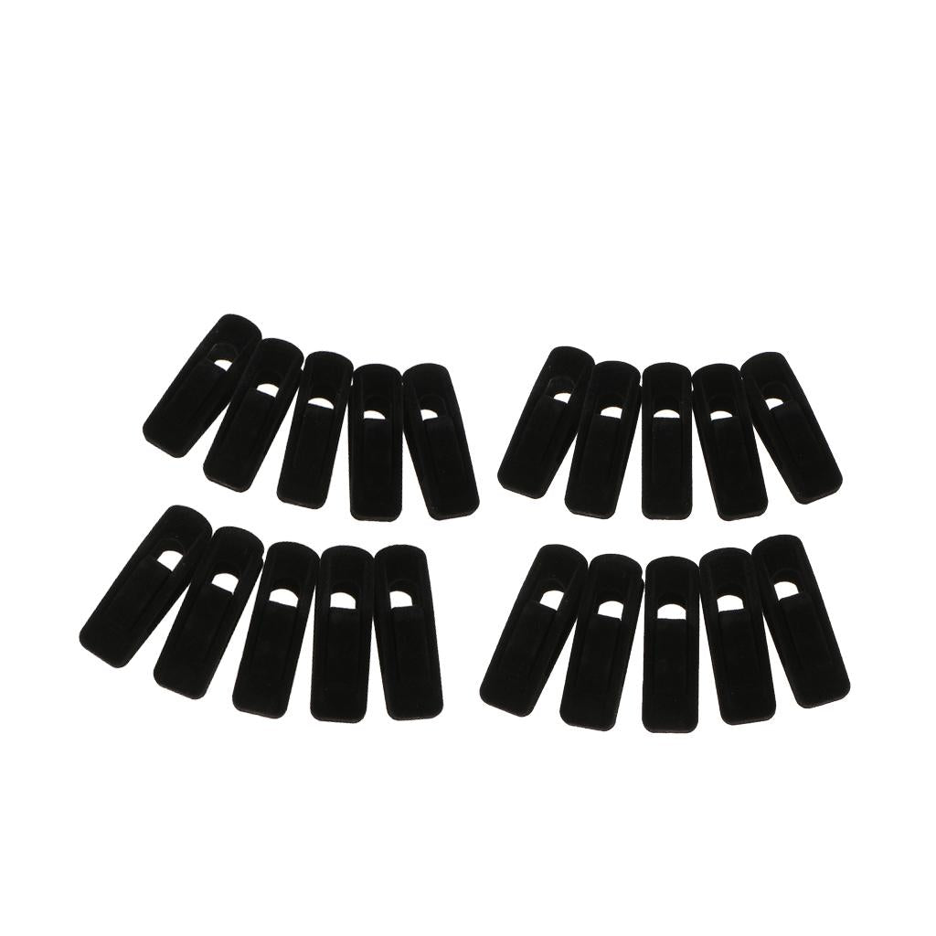 20pcs Flocked Clothes Velvet Clips/Clothespins/Clothing Clamps Black