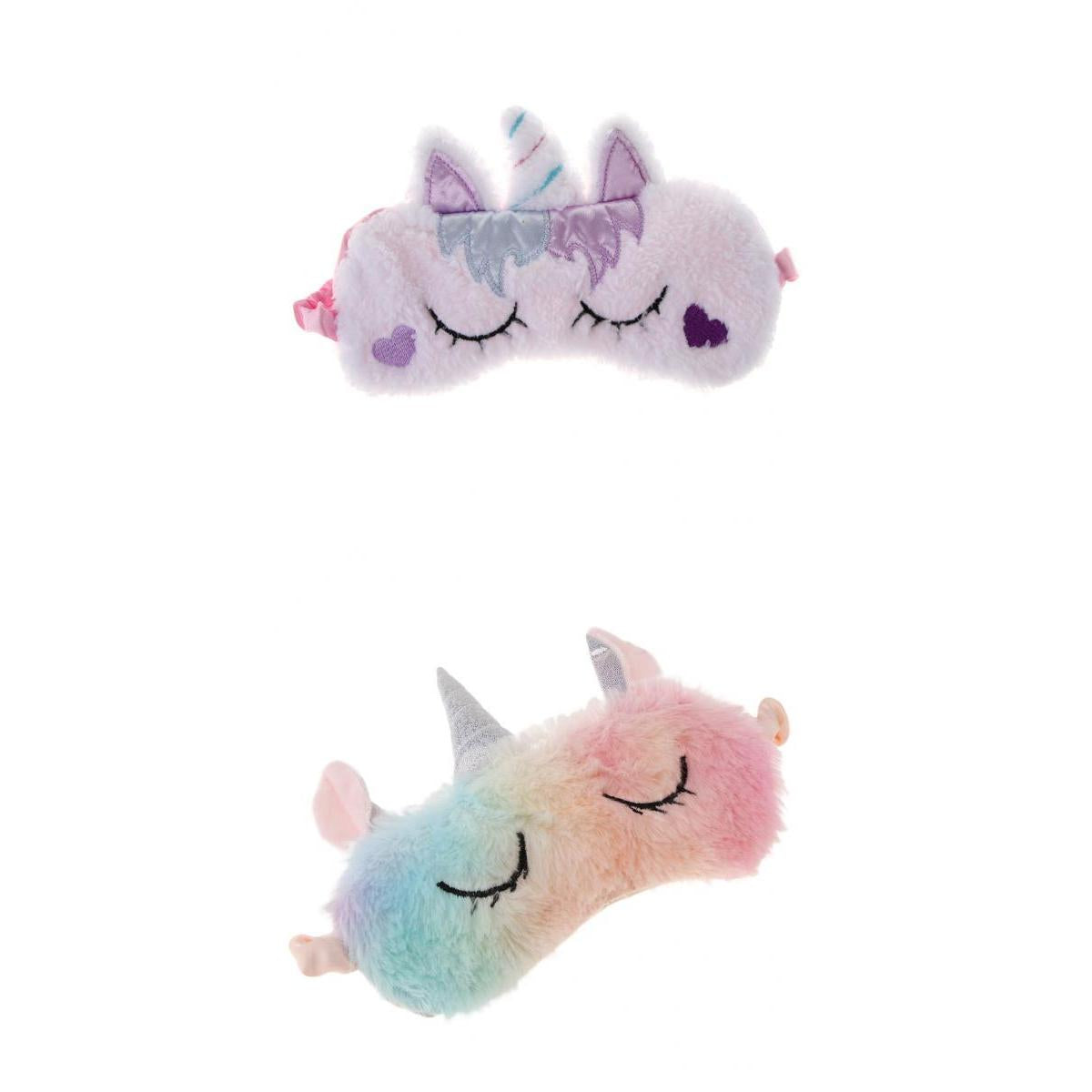 2/pack Rainbow Unicorn Plush Sleep Masks Eye Shade Cover Travel Blindfold