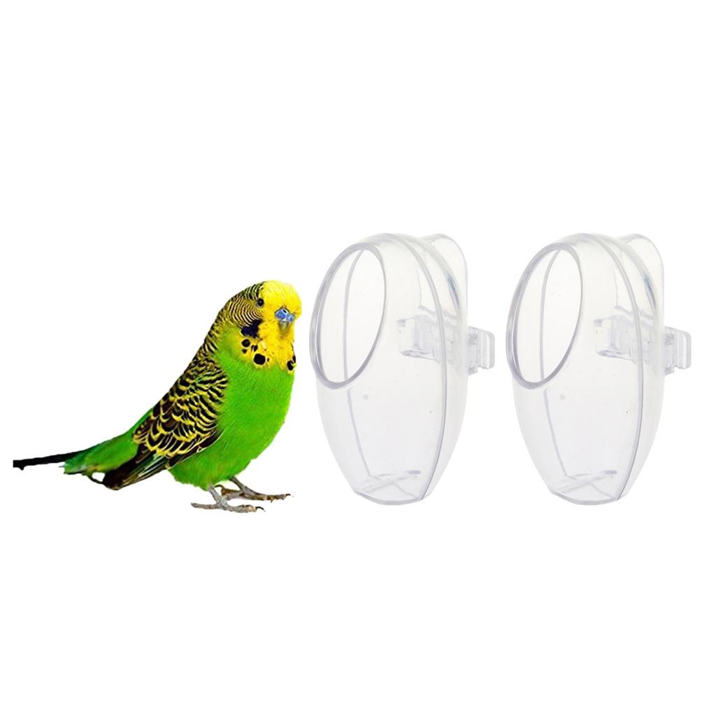 2pc Bird Parrot Clean Cup Feeder and Water Feeding Bowl Birds Cage Accessory